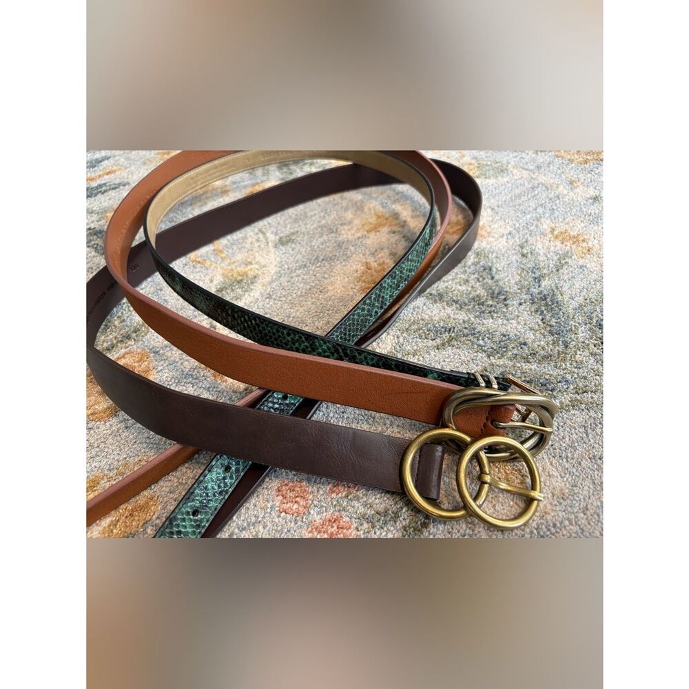 Banana Republic and Talbots Size Large Lot of 3 Synthetic Leather Belts